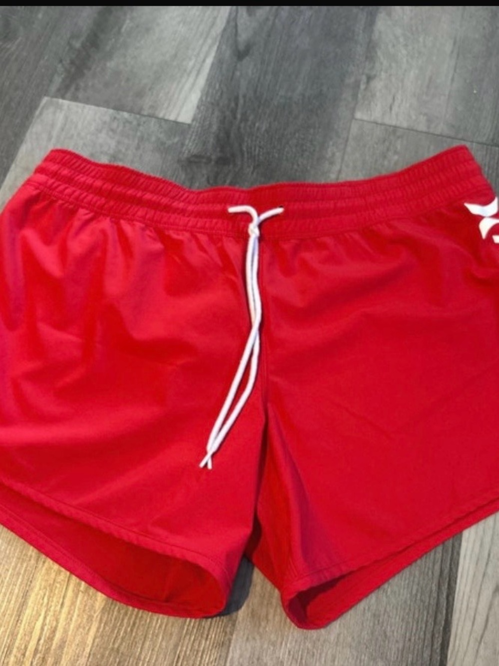 Women's Red Athletic Shorts with Drawstring